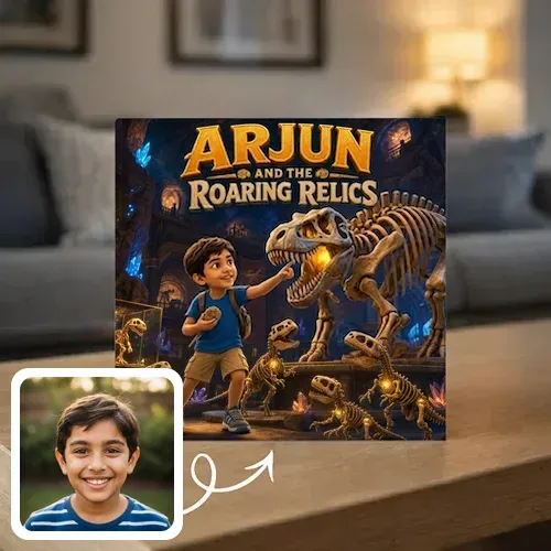 Personalized storybook - Arjun and the Roaring Relics - Genie in a Book