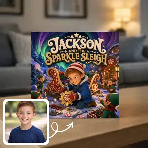 Personalized storybook - Jackson and the Sparkle Sleigh - Genie in a Book